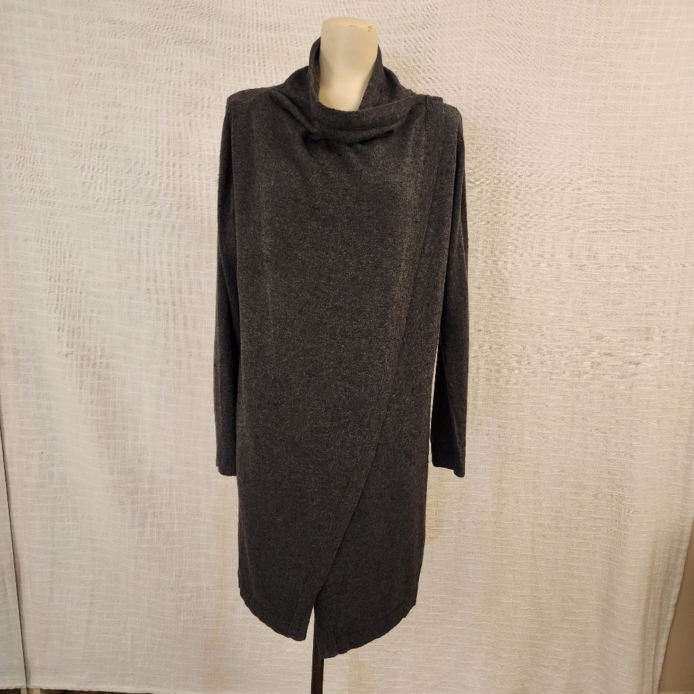 Bench W M Asymmetric Grey  Wool Blend Cardigan W/ Shoulder Snap Closure A385